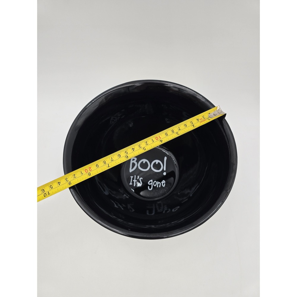 World Market Halloween Serving Bowl Black Cat Owl Boo It's Gone Vintage Style‎ - Picture 3 of 9